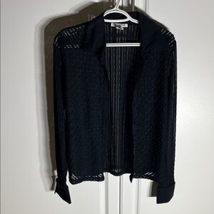 Elegant Black Sheer Women's Top